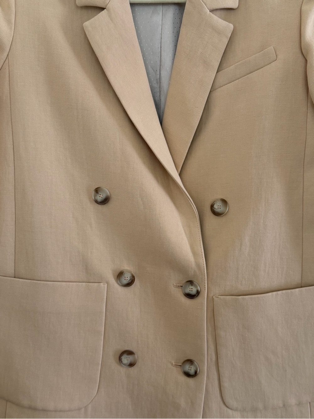 Sezane Women's Double-Breasted Blazer Cotton & Linen - Picture 5 of 9